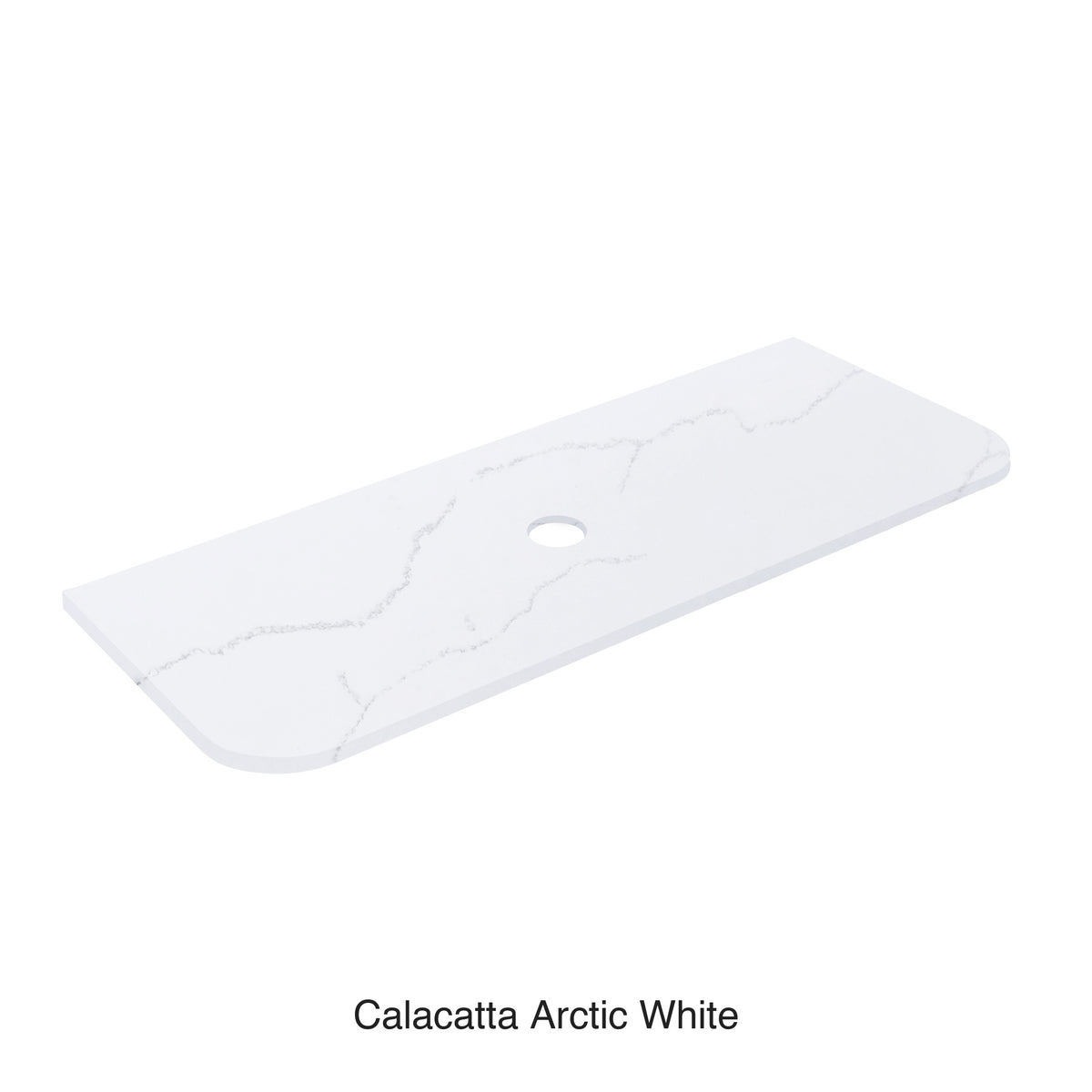 Lukka Calacatta Arctic White Calacatta Arctic White 1505x505mm porcelain vanity top with integrated under-counter basin by Tilemall