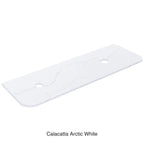 Calacatta Arctic White Curve Solid Surface Stone Top Double Under Counter Basin 1800mm
