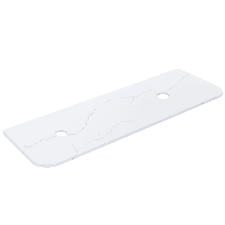 Calacatta Arctic White Curve Solid Surface Stone Top 1800mm