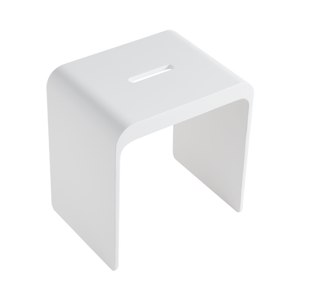 Lukka 400x300mm Chasey solid surface stone bath stool 400x300x430mm matt white by Tilemall