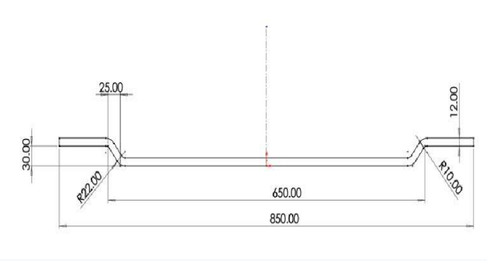 Lukka technical specifications diagram for Chasey bathtub tray showing 850mm length and mounting dimensions by Tilemall