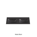Chasey Solid Surface Stone Basin 12 O'clock Semi Drilled at the back Double Bowl Matte Black 1200mm
