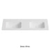 Chasey Solid Surface Stone Basin 12 O'clock Semi Drilled at the back Double Bowl Matte White 1500mm