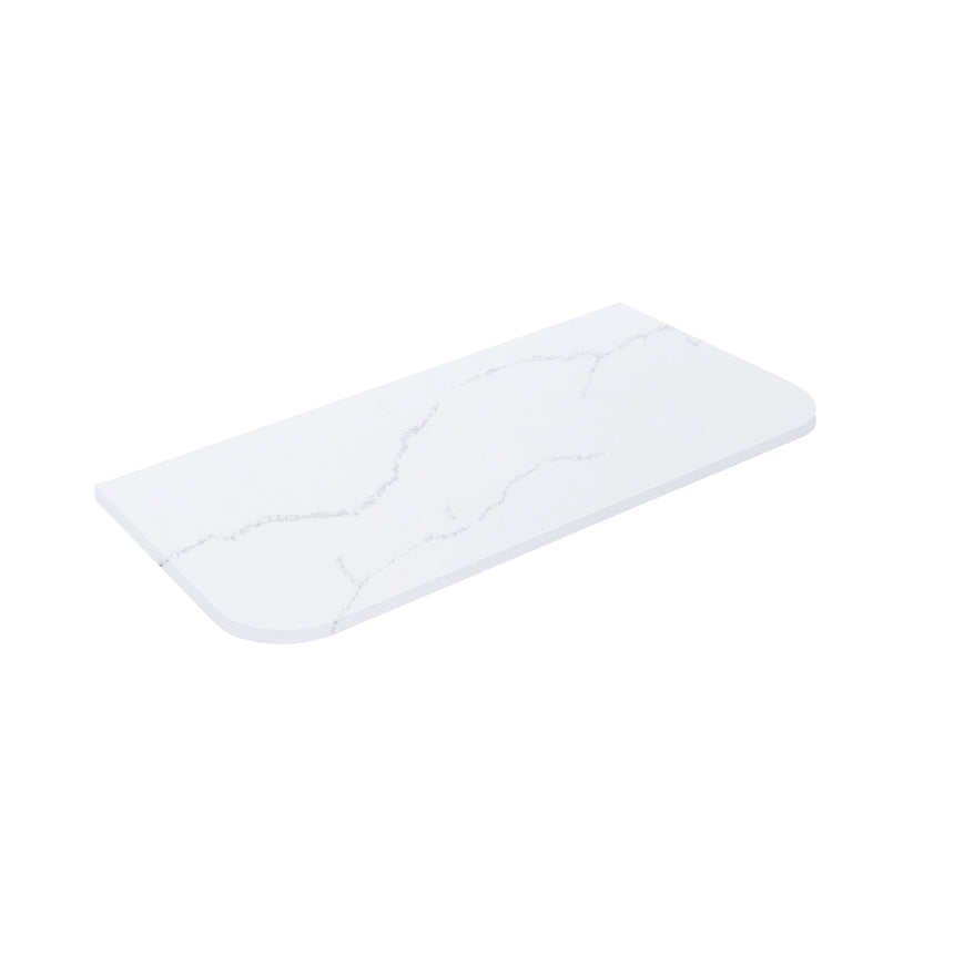 Calacatta Arctic White Curve Solid Surface Stone Top 1200mm