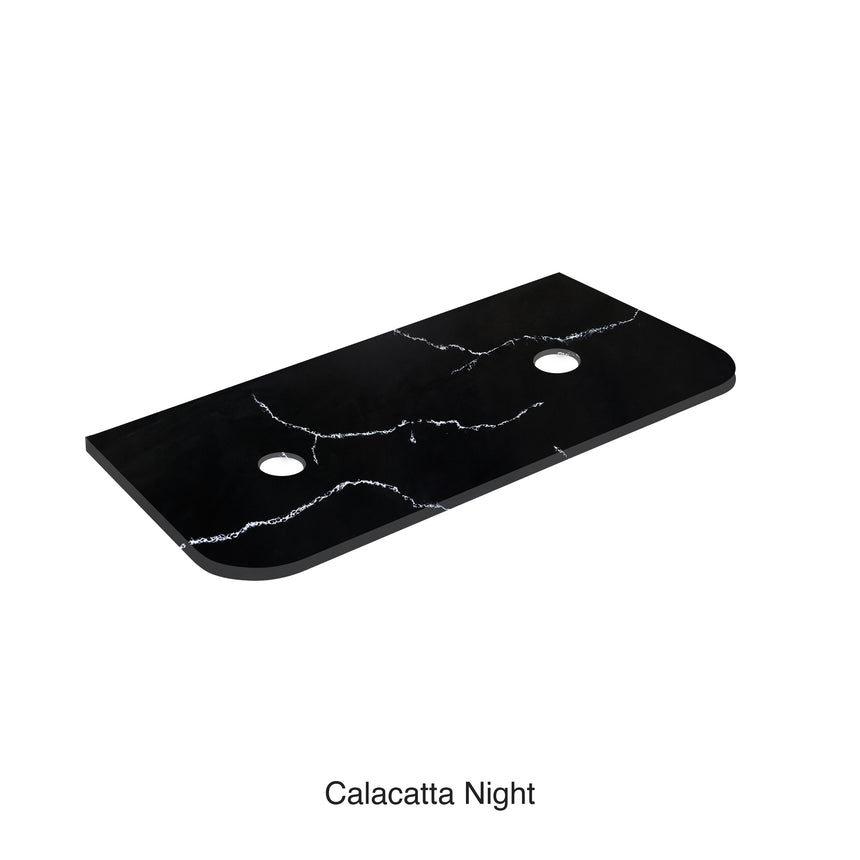 Calacatta Night Curve Solid Surface Stone Top Double Under Counter Basin 1200mm