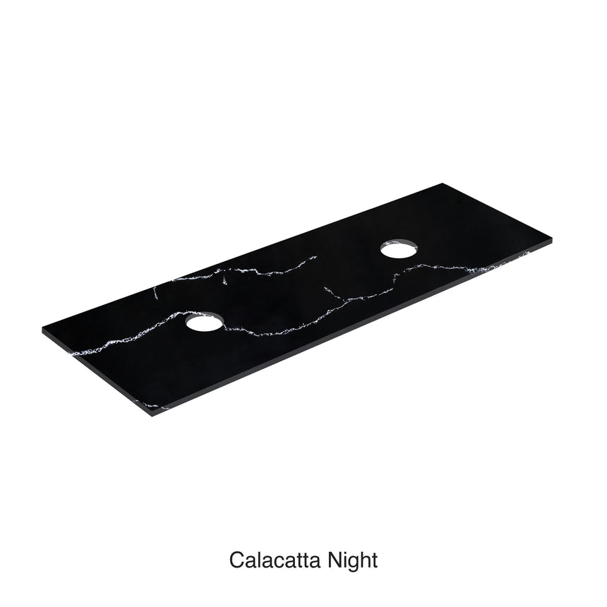 Calacatta Night Solid Surface Stone Top Double Under Counter Basin 1500mm