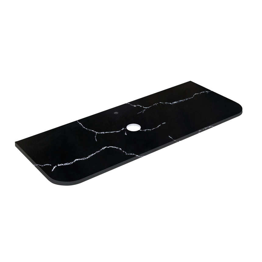 Calacatta Night Curve Solid Surface Stone Top 900mm