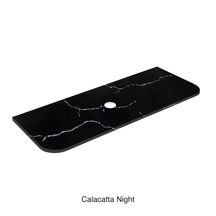 Calacatta Night Curve Solid Surface Stone Top Under Counter Basin 1500mm