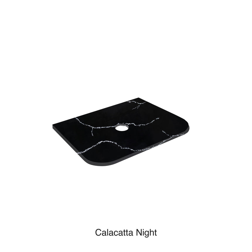 Calacatta Night Curve Solid Surface Stone Top Under Counter Basin 750mm