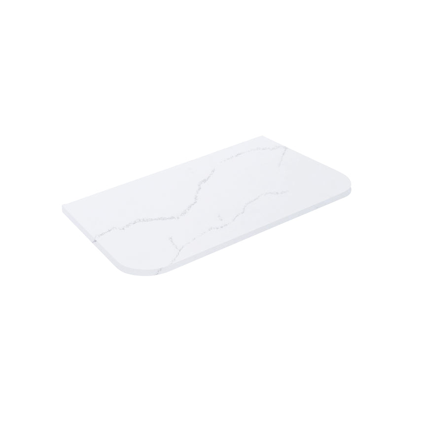 Calacatta Arctic White Curve Solid Surface Stone Top 900mm