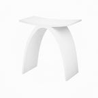 Perry Solid Surface Stone Bath Stool Matt White