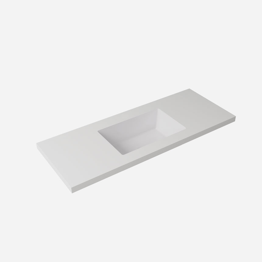 Blanco White Sintered Stone Seamless Joined with Fine Ceramic Basin Stone thickness 40mm Single Bowl No tap hole
