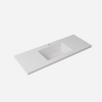Blanco White Sintered Stone Seamless Joined with Fine Ceramic Basin Stone thickness 40mm Single Bowl 12  O'clock tap hole