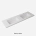 Blanco White Sintered Stone Seamless Joined with Fine Ceramic Basin Stone thickness 40mm Double Bowl 12 O'clock tap hole