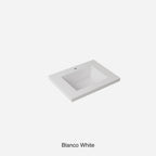 Blanco White Sintered Stone Seamless Joined with Fine Ceramic Basin Stone thickness 40mm Single Bowl 12  O'clock tap hole