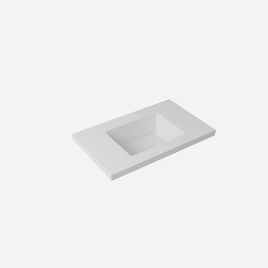 Blanco White Sintered Stone Seamless Joined with Fine Ceramic Basin Stone thickness 40mm Single Bowl No tap hole