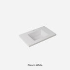 Blanco White Sintered Stone Seamless Joined with Fine Ceramic Basin Stone thickness 40mm Single Bowl 12  O'clock tap hole