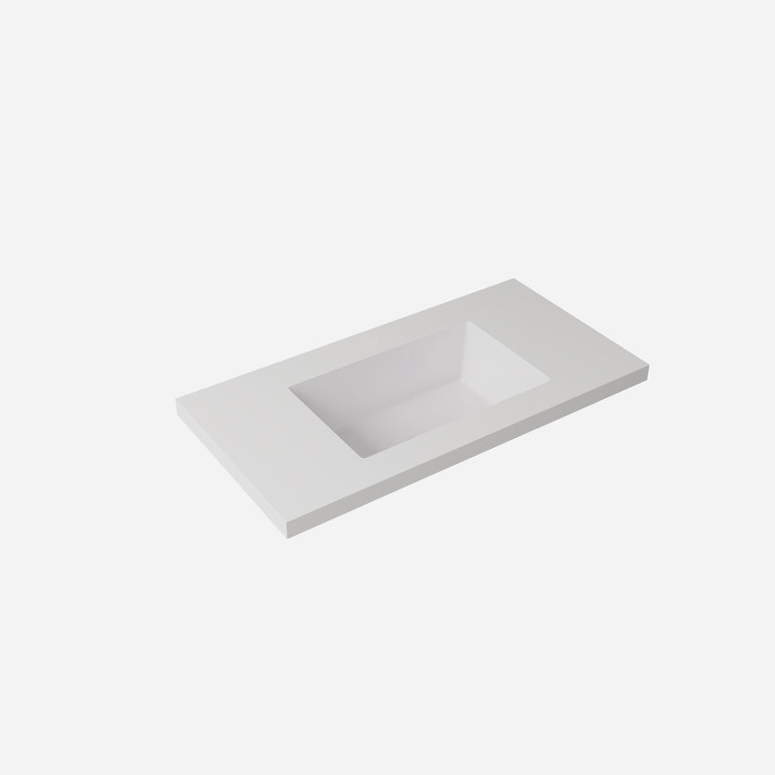 Blanco White Sintered Stone Seamless Joined with Fine Ceramic Basin Stone thickness 40mm Single Bowl No tap hole