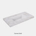 Carrara Gold Sintered Stone semless joined with fine ceramic basin Stone thickness 50mm Single Bowl No tap hole 900mm