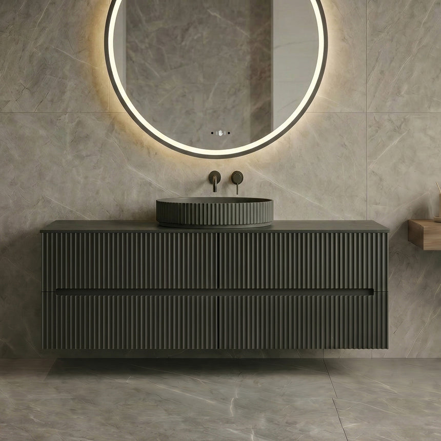 Cabarita Modern Wall Hung Cabinet Matte Black