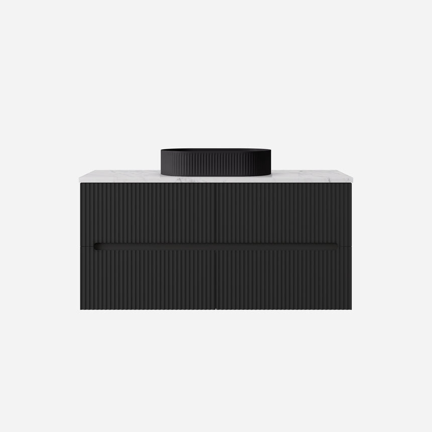 Cabarita Modern Wall Hung Cabinet Matte Black