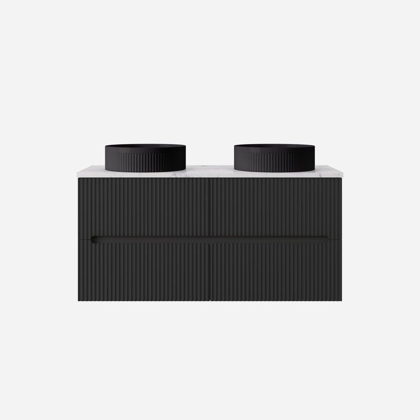 Cabarita Modern Wall Hung Cabinet Matte Black