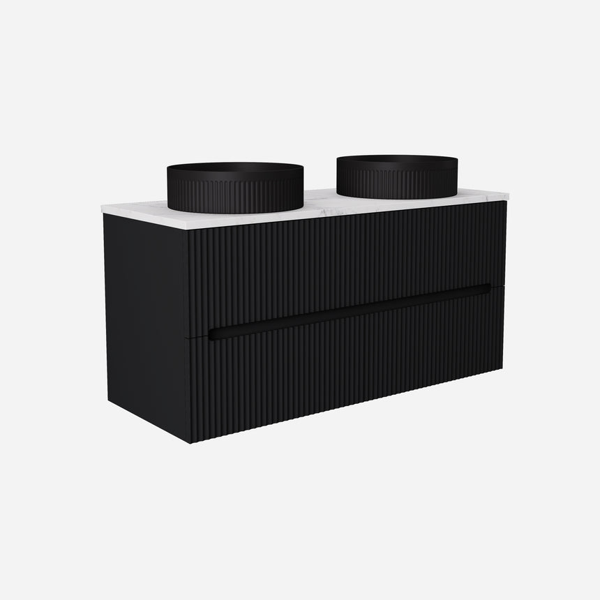 Cabarita Modern Wall Hung Cabinet Matte Black