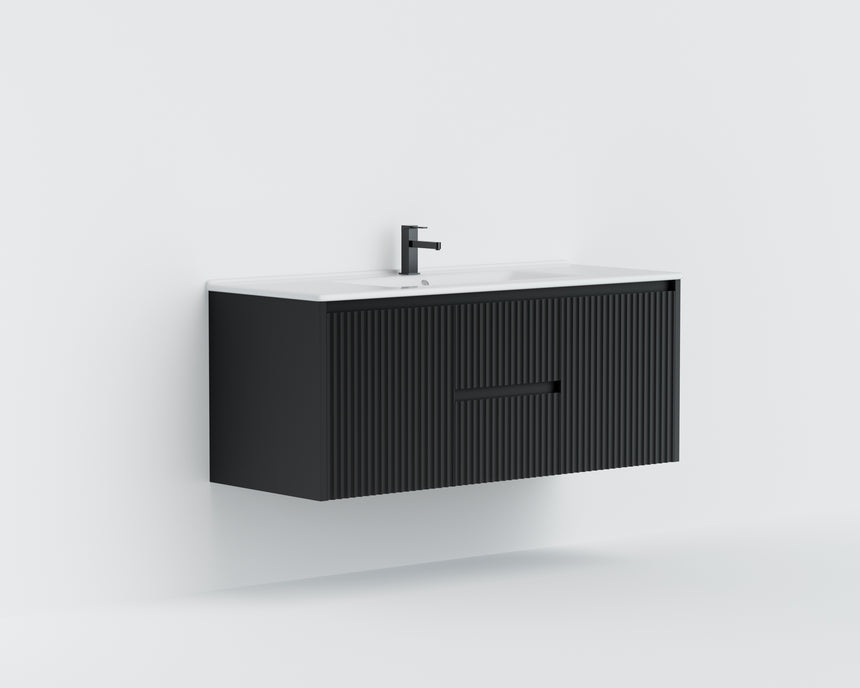 Crete Modern Wall Hung Cabinet Matte Black