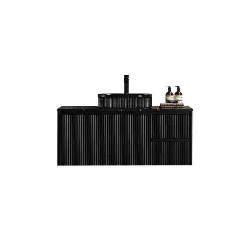 Crete Modern Wall Hung Cabinet Matte Black