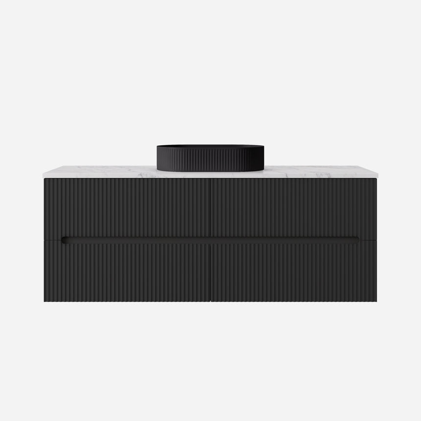 Cabarita Modern Wall Hung Cabinet Matte Black