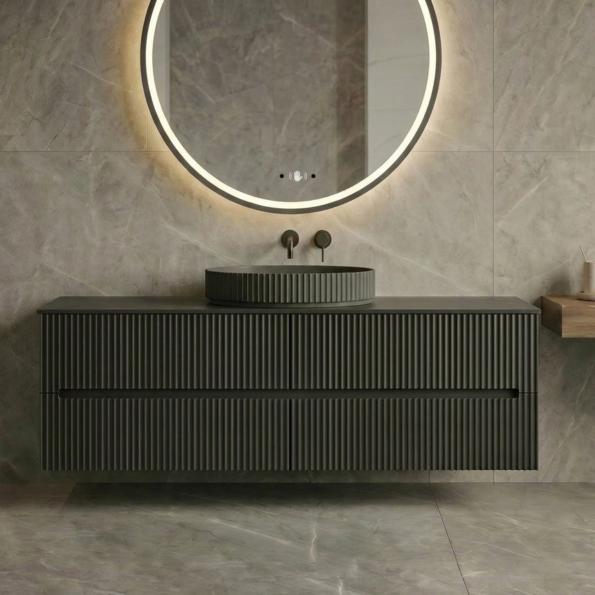 Cabarita Modern Wall Hung Cabinet Matte Black