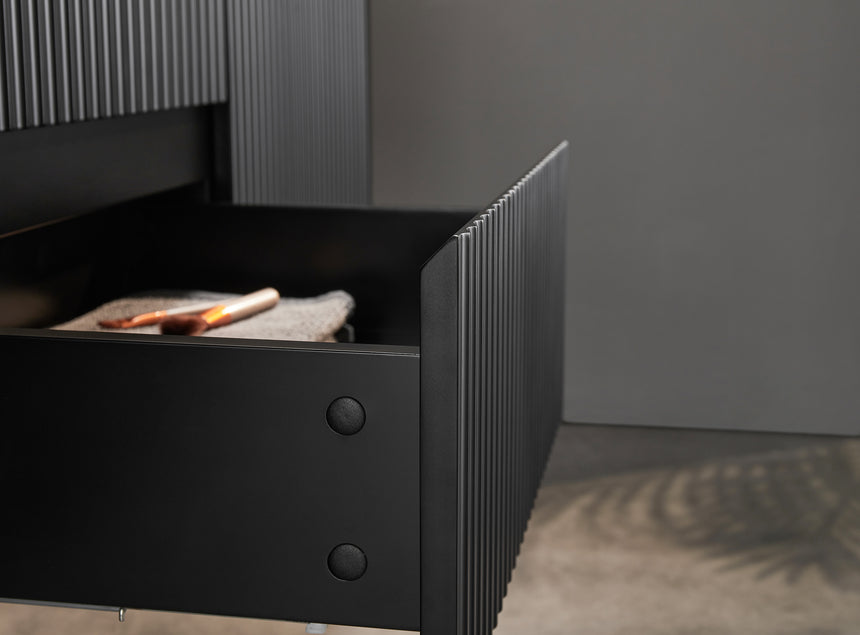 Crete Modern Wall Hung Cabinet Matte Black