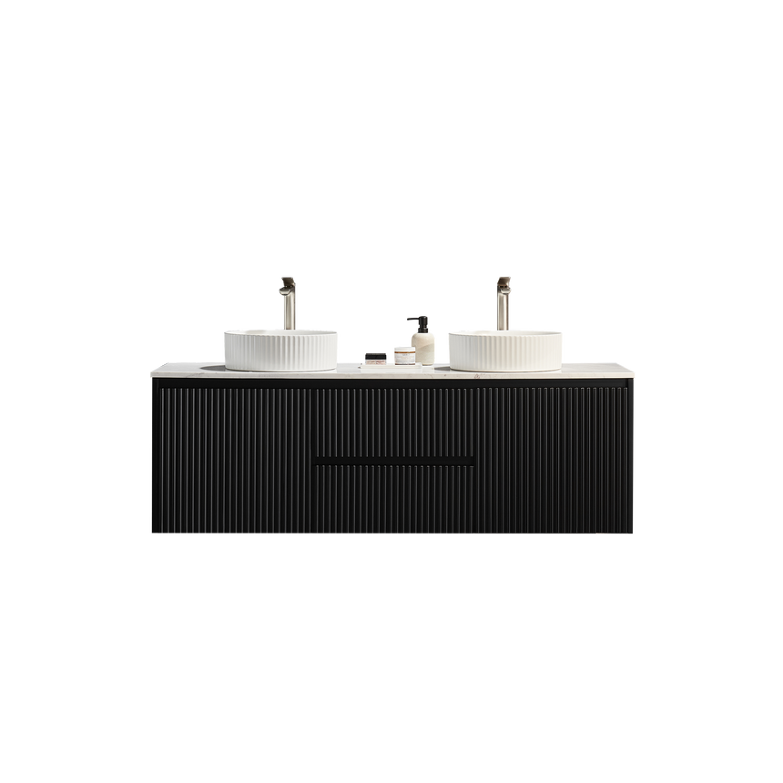 Crete Modern Wall Hung Cabinet Matte Black