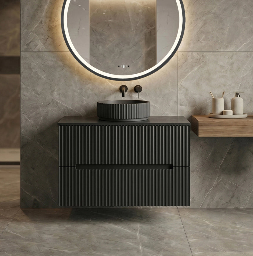 Cabarita Modern Wall Hung Cabinet Matte Black