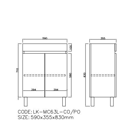 Camden Modern Free Standing Ensuite Cabinet Coastal Oak