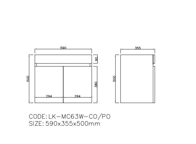Camden Modern Wall Hung Ensuite Cabinet Coastal Oak
