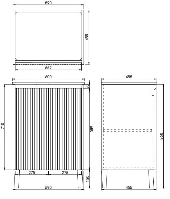 Crete Modern Free Standing Cabinet Matte Black