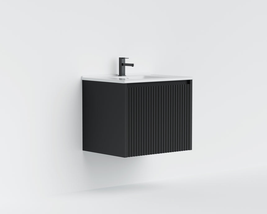 Crete Modern Wall Hung Cabinet Matte Black