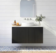 Crete Modern Wall Hung Cabinet Matte Black