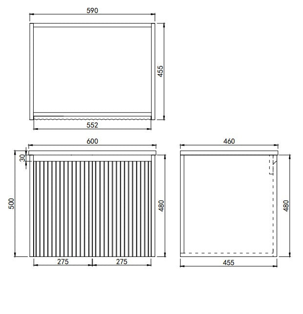 Crete Modern Wall Hung Cabinet Matte Black