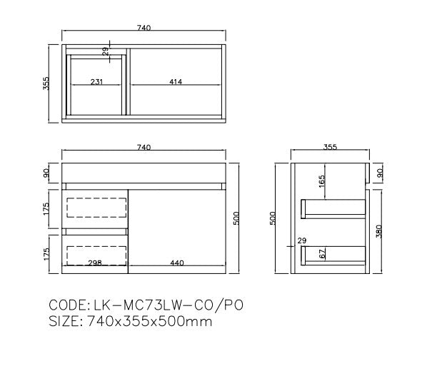Camden Modern Wall Hung Ensuite Cabinet Prime Oak