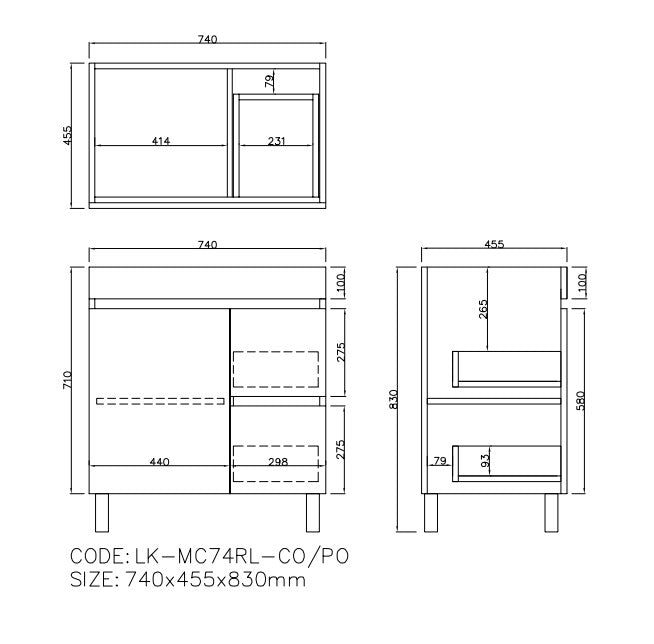 Camden Modern Free Standing Cabinet Prime Oak