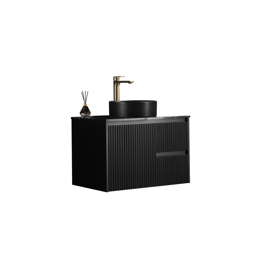 Crete Modern Wall Hung Cabinet Matte Black