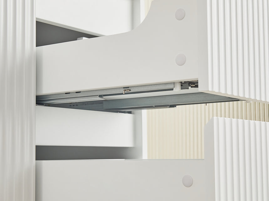 Crete Modern Matte White wall hung cabinet – 750mm / Right Hand Drawer – product view 5