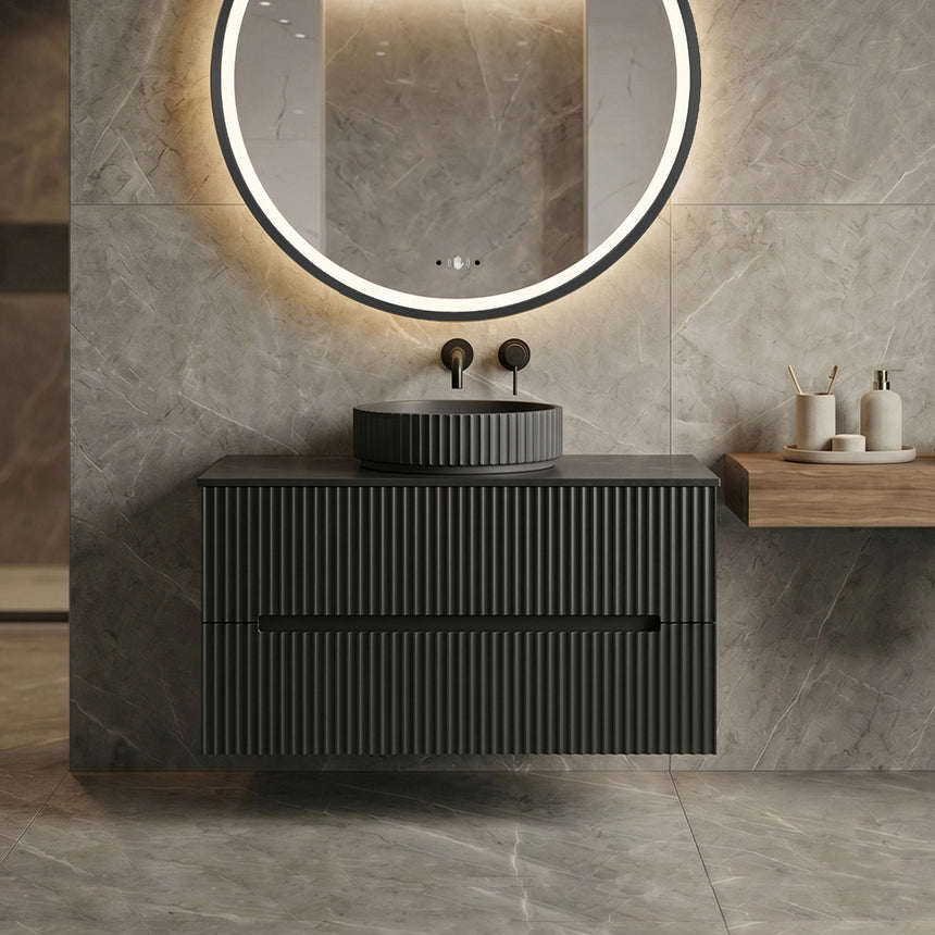Cabarita Modern Wall Hung Cabinet Matte Black