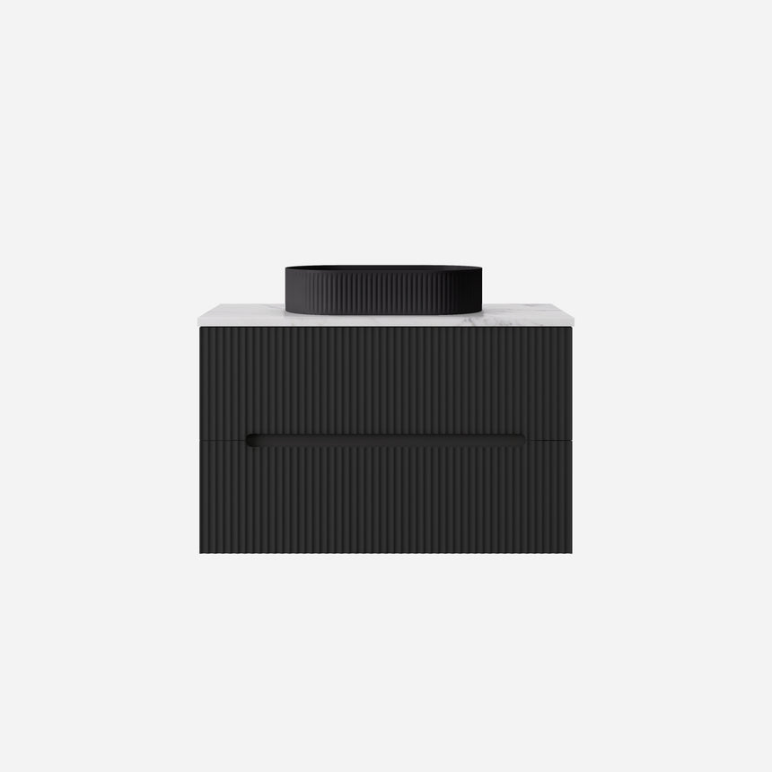 Cabarita Modern Wall Hung Cabinet Matte Black