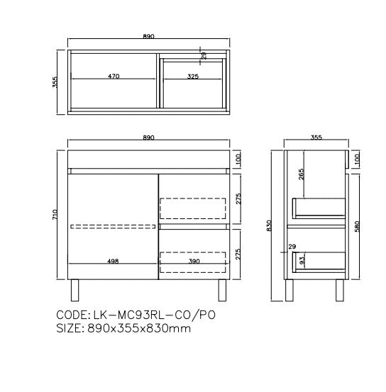 Camden Modern Free Standing Ensuite Cabinet Coastal Oak