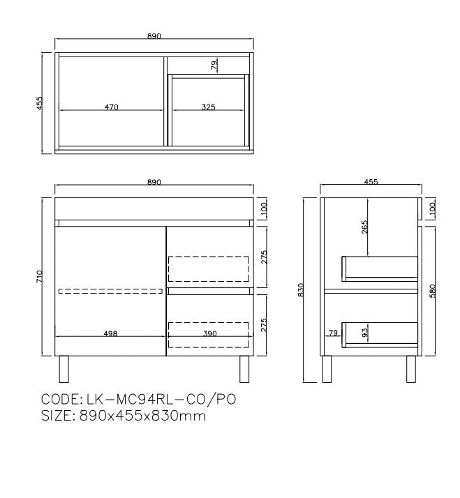 Camden Modern Free Standing Cabinet Coastal Oak