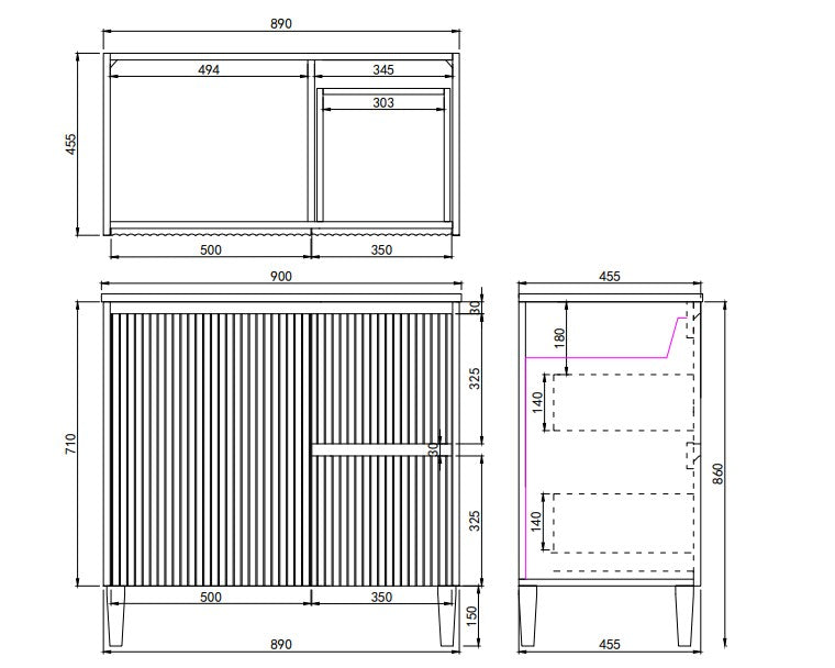 Crete Modern Free Standing Cabinet Matte White