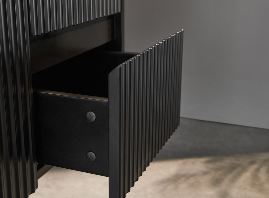 Crete Modern Wall Hung Cabinet Matte Black
